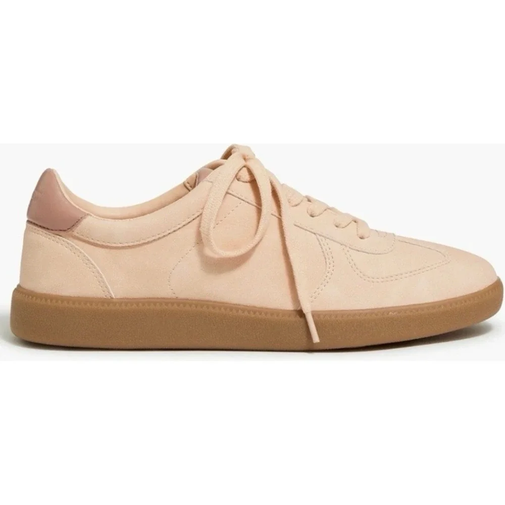 J. Crew Lace Up Sneakers Tan Suede Gum Sole Women's Size‎ 8.5 NWT Flaw $108
